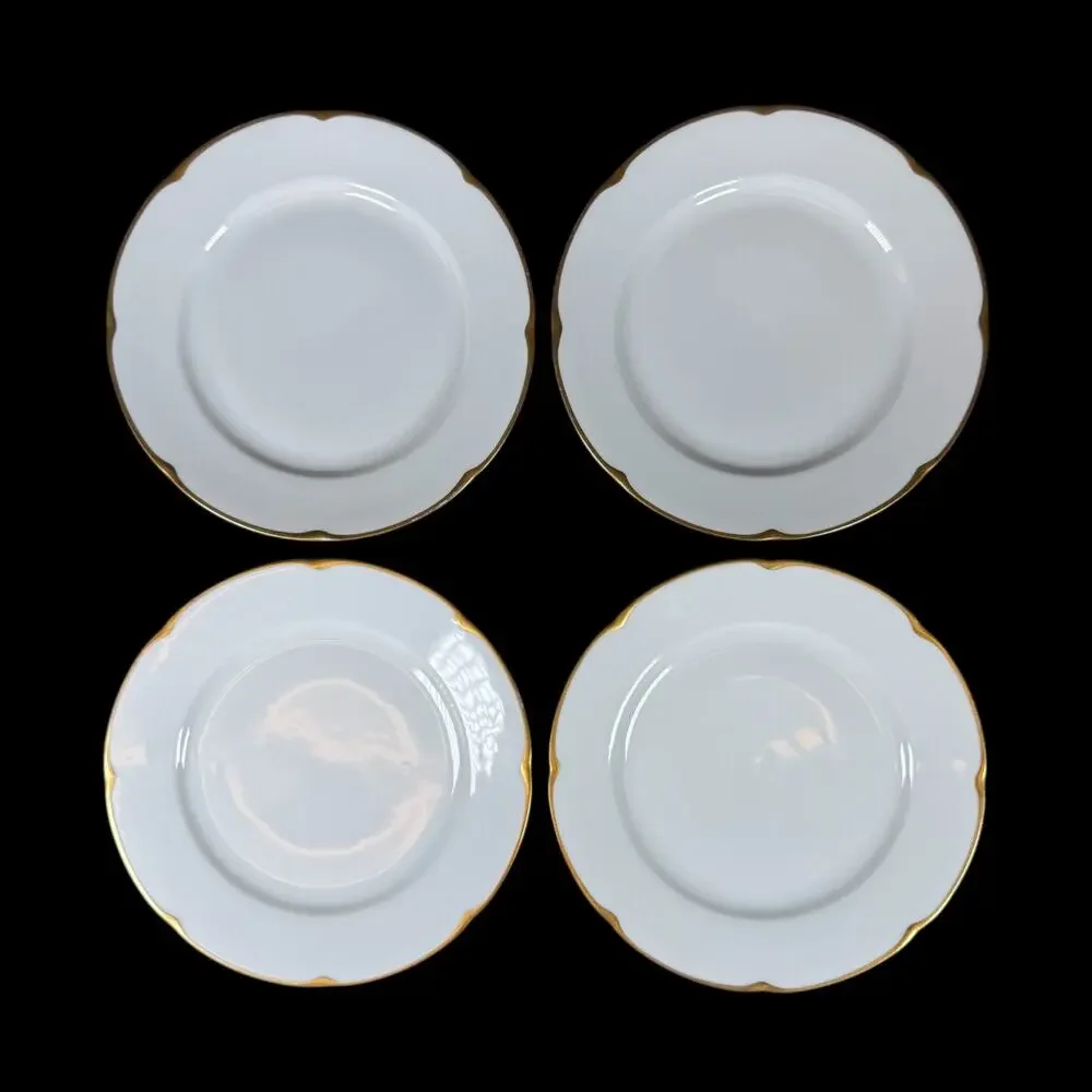 Set of 4 Epiag Royal Coin Gold Alaska Bread Plates Czechoslovakia Vintage 9